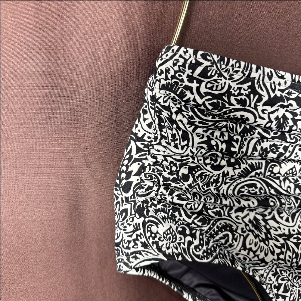 Lands' End Women's XS-L, XS-L LONG High Waisted Bikini Swim Bottom Black/White‎ - Picture 4 of 9